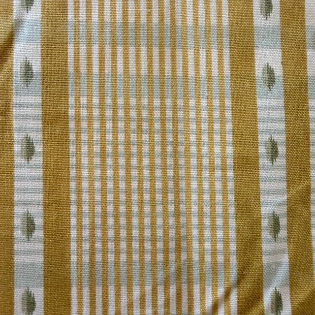 P Kaufmann Muted Earth Tone Leaf Striped Geometric Fabric, 3.5 Yds For Sale - Image 4 of 9