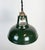 2000 - 2009 Vintage Industrial Green Painted Ceiling Lamp For Sale - Image 5 of 17