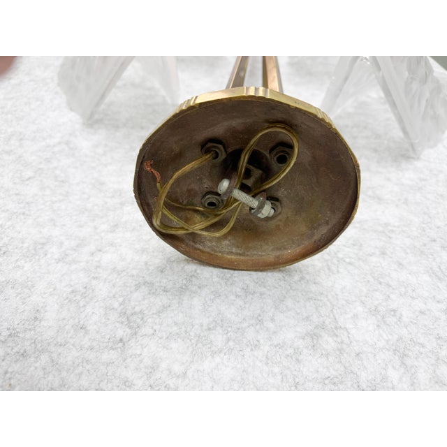 French Art Deco Degue Bronze Ceiling Light With Four Signed Glass Panels, Circa 1920s For Sale - Image 13 of 18