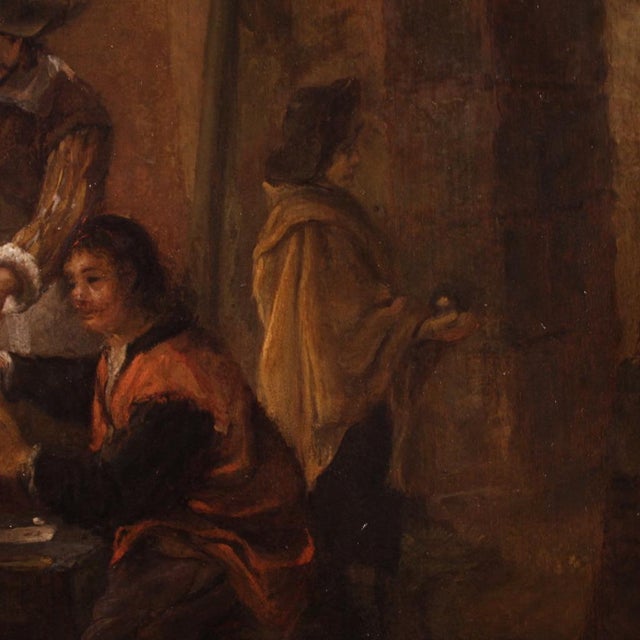 Flemish Artist, Card Players, 1750, Oil on Panel For Sale - Image 11 of 16