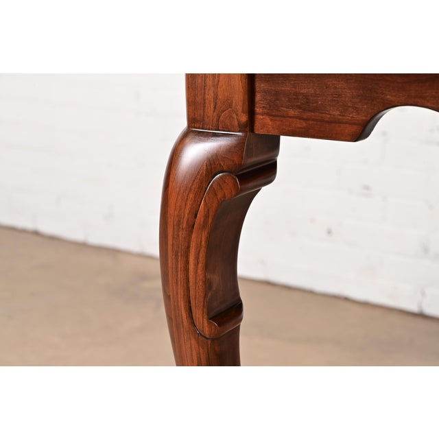 Harden Furniture Queen Anne Solid Cherry Wood Parquet Top Extension Dining Table, Newly Refinished For Sale - Image 12 of 16