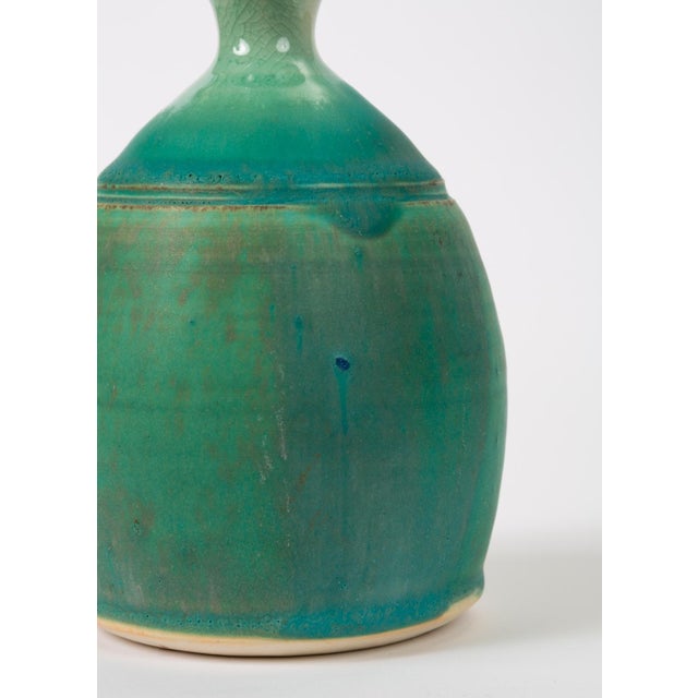 Modern Blue-Glazed Studio Pottery Vase For Sale In Los Angeles - Image 6 of 9
