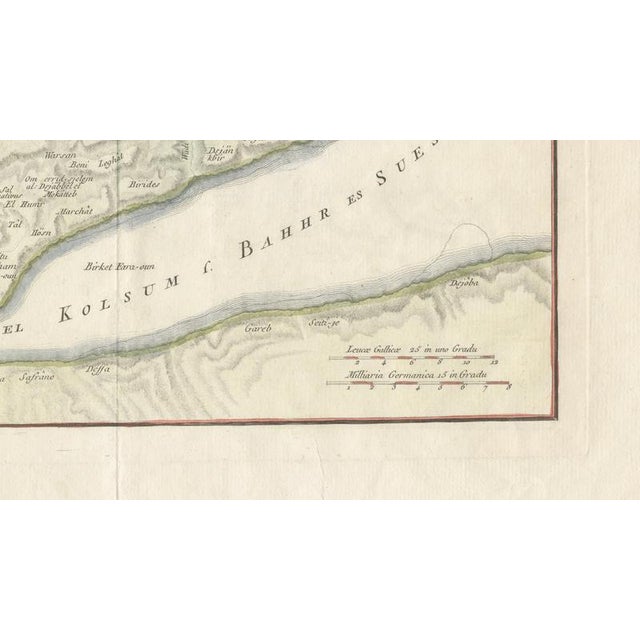 Antique Map of Sinai and Gulf of Suez by Niebuhr, Arabia, 1774 For Sale - Image 6 of 9
