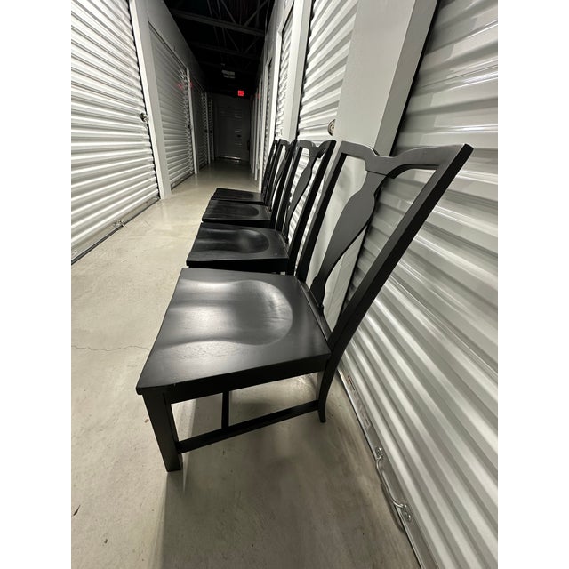 Ethan Allen Maddox Dining Chairs in Charcoal Finish- Set of 4 For Sale - Image 12 of 12