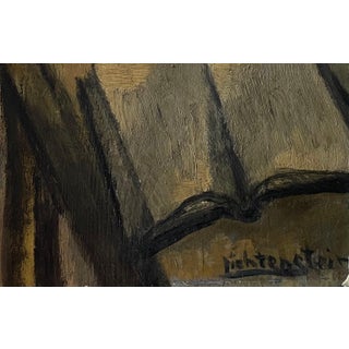Isaac Lichtenstein 1, Modernist Rabbi Oil Painting Judaica Jewish Synagogue Scene Paris. Lichtenstein., c.1920's-1930's For Sale
