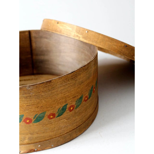 Farmhouse Vintage Stenciled Wooden Cheese Box For Sale - Image 3 of 11