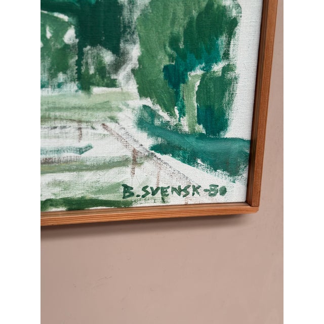 Björn Svensk, Milky Barn at Kaga, 1980, Oil Painting on Canvas, Framed For Sale - Image 6 of 15