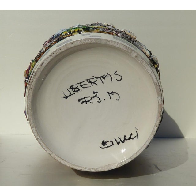 Mid-Century Modern Ceramic Clowns Vase from Libertas RSM, San Marino, Italy For Sale - Image 3 of 6