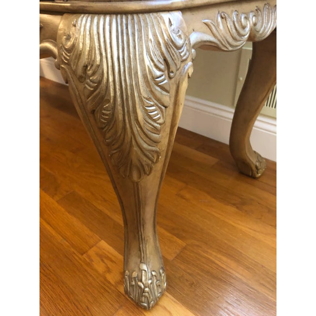 American Drew Mirage Leg Sideboard With Antique Emperador Marble Top For Sale - Image 6 of 13