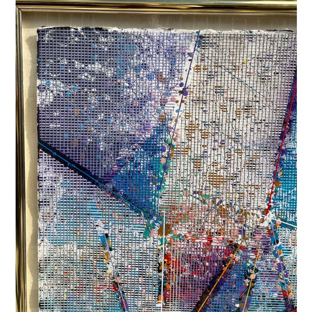 Abstract Expressionism Paul Maxwell, Large Modern Abstract Cast Stencil Painting Paul Maxwell Mod Constructivist Neon, 1989 For Sale - Image 3 of 12