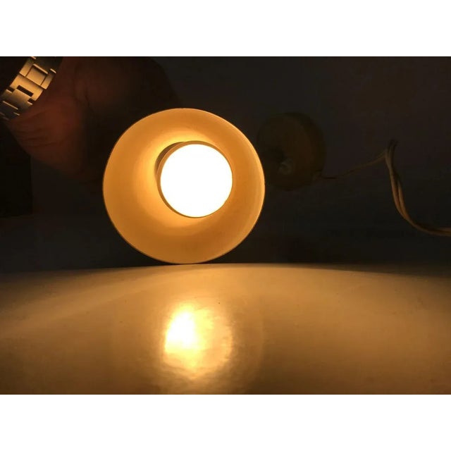 Yellow Scandinavian Pastel Yellow Wall Lamp in Brass & Aluminium, 1950s For Sale - Image 8 of 12