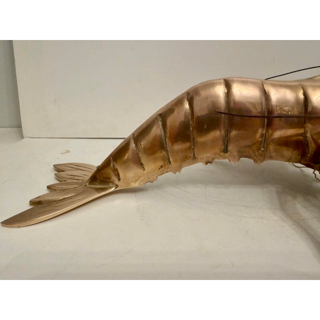 Giant Brass Crawfish or Lobster Sculpture, Hollywood Regency Style For Sale - Image 10 of 12