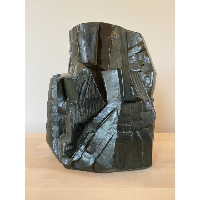 1980s Signed Cubist Brutalist Pottery Ceramic Sculpture For Sale In New York - Image 6 of 13