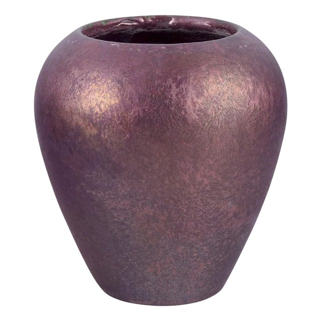 Danish Matte and Shiny Glazed Ceramic Vase by Jens Petersen, 1920s For Sale