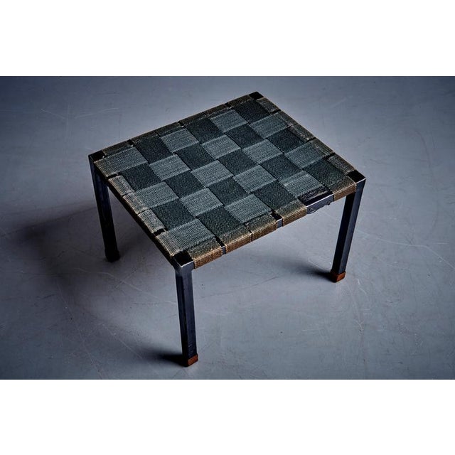 Set of Armchair and Ottoman with Walnut Armrests attributed to Carl Auböck, 1950s For Sale - Image 12 of 18