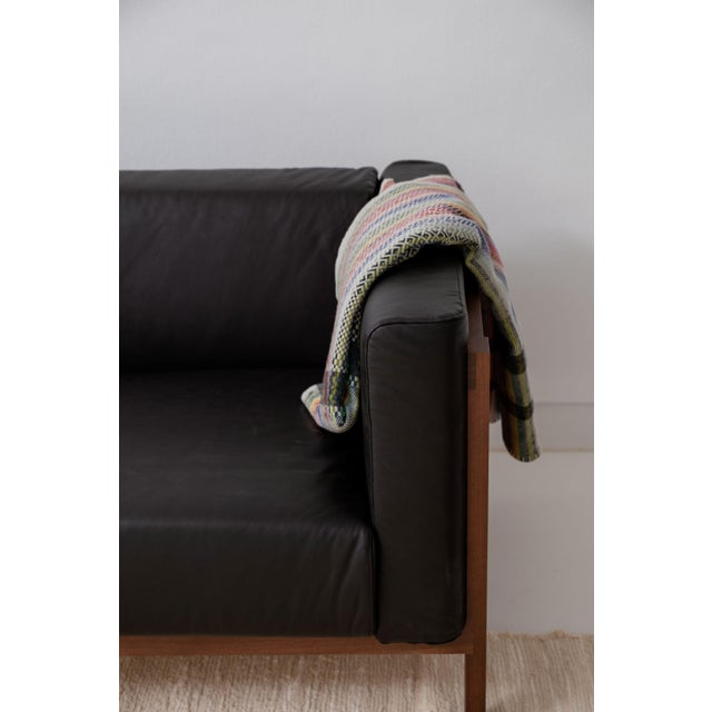 Minimalist Modern Two-Seater Sofa in Walnut and Leather by Julien Renault For Sale - Image 9 of 11