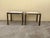 Italian Travertine & Brass Square End Tables Italy For Sale - Image 9 of 11