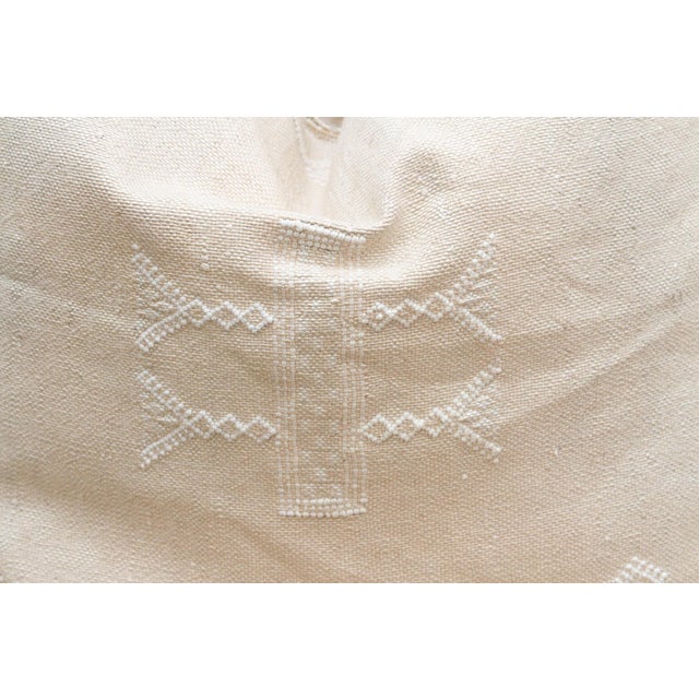 White Patina Silk Rug Pillow For Sale - Image 4 of 8