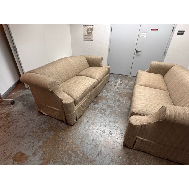 Belmar Bespoke Roll Arm Sofas, Pair For Sale - Image 10 of 12