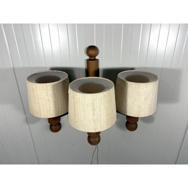 Cream Vintage Pinus Wall Lamp by Uno Kristiansson for Luxus, 1960s For Sale - Image 8 of 18