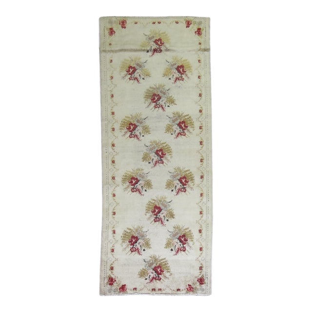 Vintage Zabihi Collection Turkish Anatolian Floral Runner - 3'8" x 8'10" For Sale