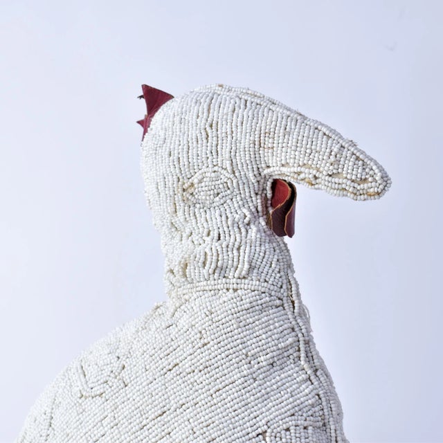 Vintage African White Beaded Chicken Nigeria For Sale - Image 16 of 16