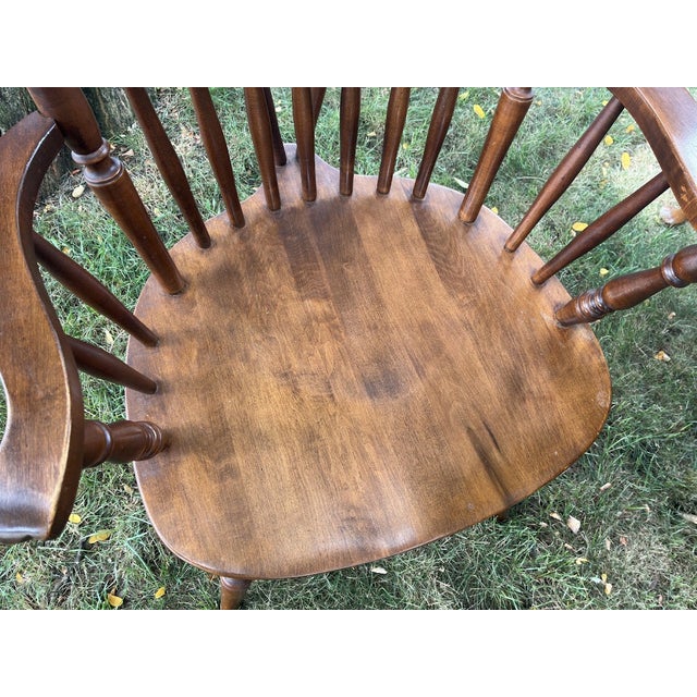 Farmhouse Vintage Heywood-Wakefield Brace-Back Windsor Armchair For Sale - Image 3 of 4