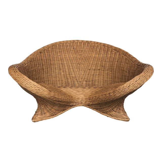 Mid Century Rattan Lotus Meditation Chair Chairish