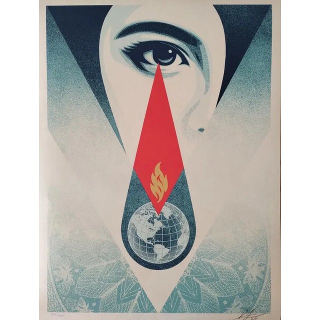 Shepard Fairey (Obey), Tear Flame, Screenprint For Sale - Image 8 of 8