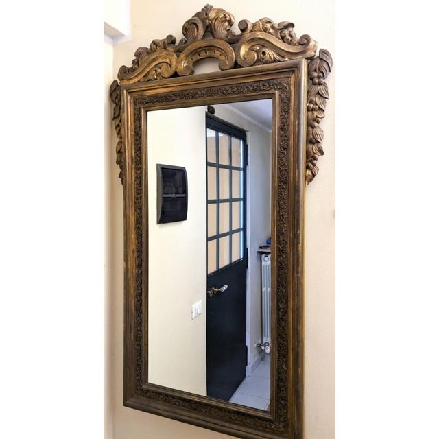 Antique Baroque Style Mirror, 1900s For Sale - Image 5 of 9