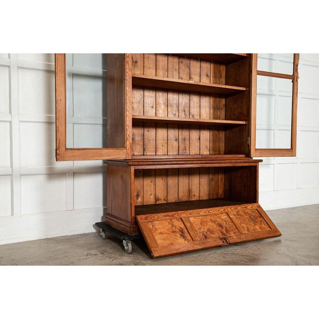 19th Century English Glazed Pine Bookcase, 1880 For Sale - Image 8 of 17