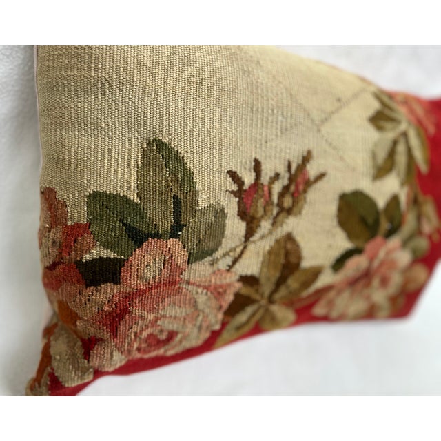 Mid 19th Century Pillow With 19th Century Aubusson Tapestry For Sale - Image 5 of 6