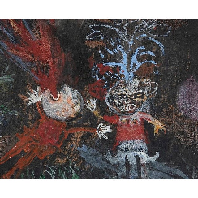 Fire eater is an original artwork, realized by sergio barletta in the 1970s. Watercolor and tempera. Includes frame: 38 x...