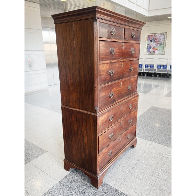 18th Century Mahogany George II Chest on Chest For Sale - Image 4 of 12