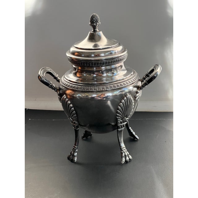 Fabulous antique French Silver plate tea service. Tall legs with incredible details! In great condition for its age. Gilt...