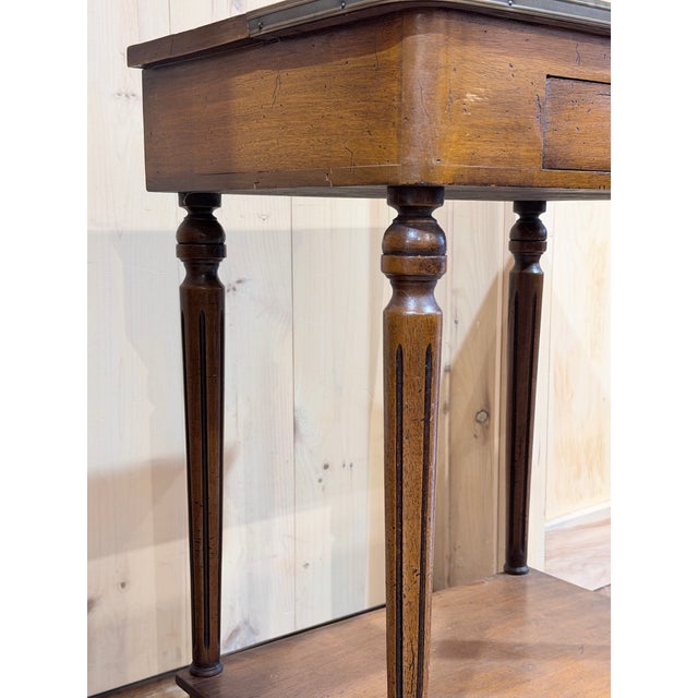 Brown Antique Louis XVI Style Mahogany Rafraichissoir Side Table With Marble Top For Sale - Image 8 of 9