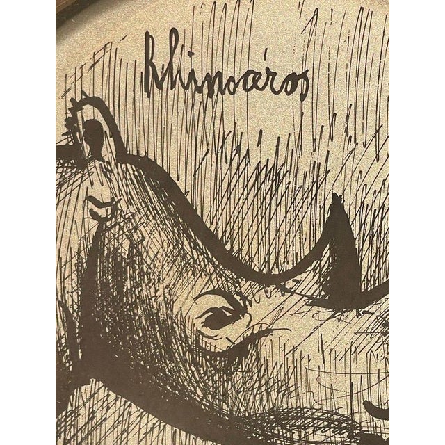 Silver Rhinoceros Plate by Bernard Buffet, 1977 For Sale - Image 4 of 11
