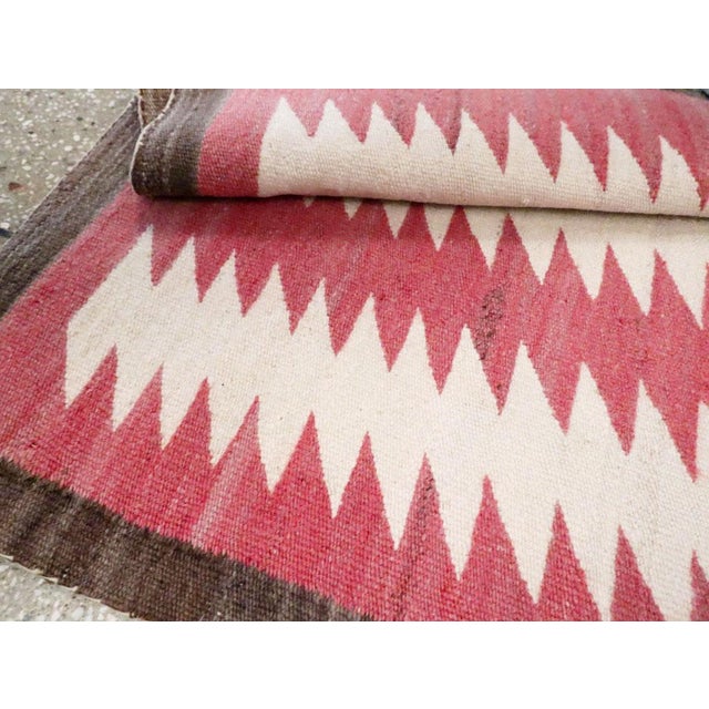 Galerie Shabab Collection Tribal Mid-20th Century Handmade American Flatweave Navajo Throw Rug For Sale - Image 10 of 10
