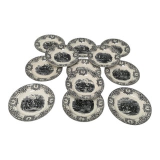 1920s Boch Frères La Louvière Napoleon Commemorative Plates - Set of 12 For Sale