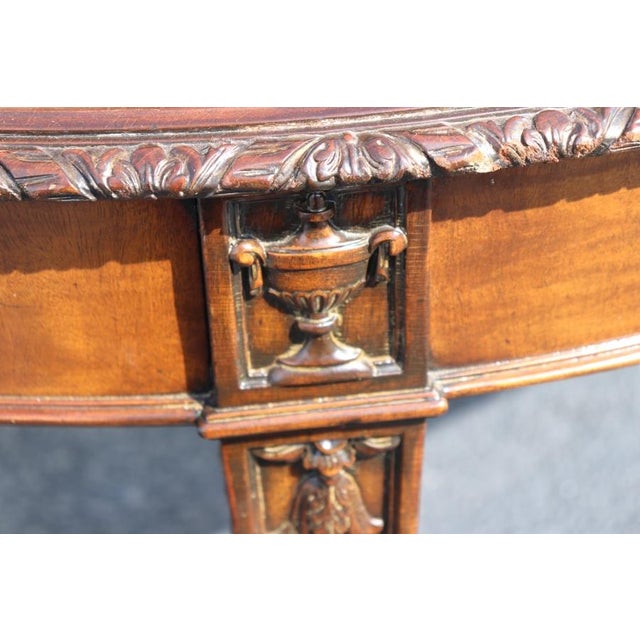 Adams Style Carved Mahogany Dining Table With Three Leaves For Sale In Philadelphia - Image 6 of 12