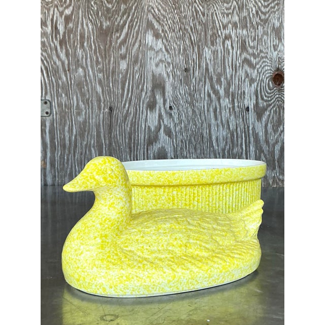 Late 20th Century Vintage Regency Glazed Ceramic Duck Casserole Dish For Sale - Image 5 of 7