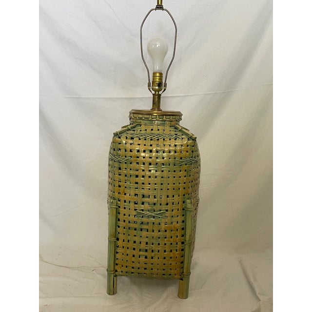 1980s Woven Basket Lamp For Sale - Image 12 of 13