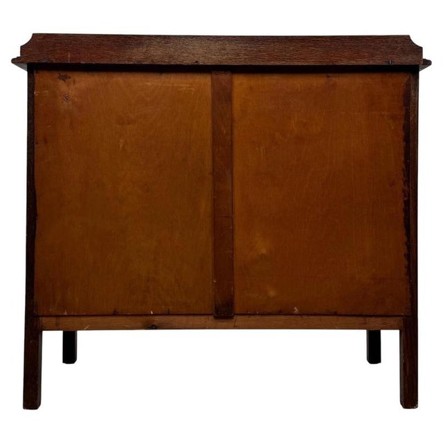Brown Antique Early 20th Century English Edwardian Oak Chest of Drawers For Sale - Image 8 of 12