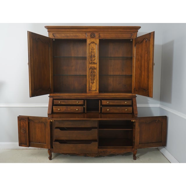 French Country Henredon Country French Large Secretary Desk For Sale - Image 3 of 18