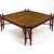 Chippendale Chinese Chippendale Style Faux Bamboo Brass Tray Form Square Coffee Table For Sale - Image 3 of 5