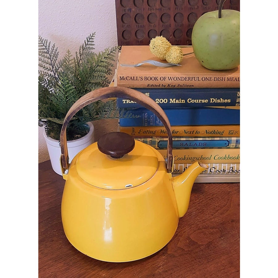 Vintage Yellow Enamel Takahashi Teapot Kettle San Francisco | Chairish