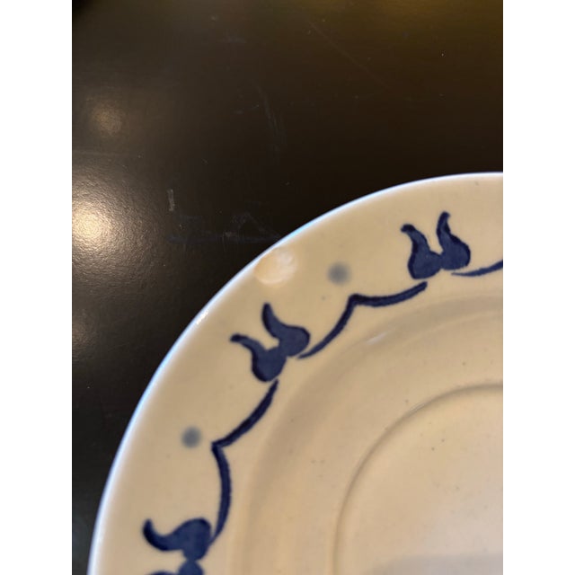 1960s Provincial Blue Poppytrial Metlox California Pottery Dinner, Salad and Bread Plate - Set of 3 For Sale - Image 9 of 9