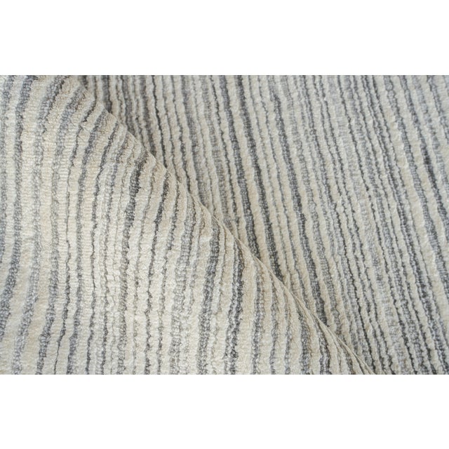 Exquisite Rugs Exquisite Rugs Rossini Handmade Nylon & PET Yarn Silver Rug-14'X18' For Sale - Image 4 of 7