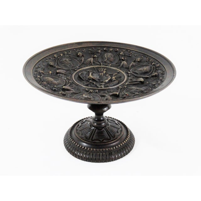 Superb pair of genuine 19th-Century French Grand Tour bronze tazzas or compotes. They are beautifully detailed with a...