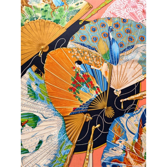 Contemporary HERMES BRISE de CHARME silk scarf designed by abadie Julie 1993 For Sale - Image 3 of 15